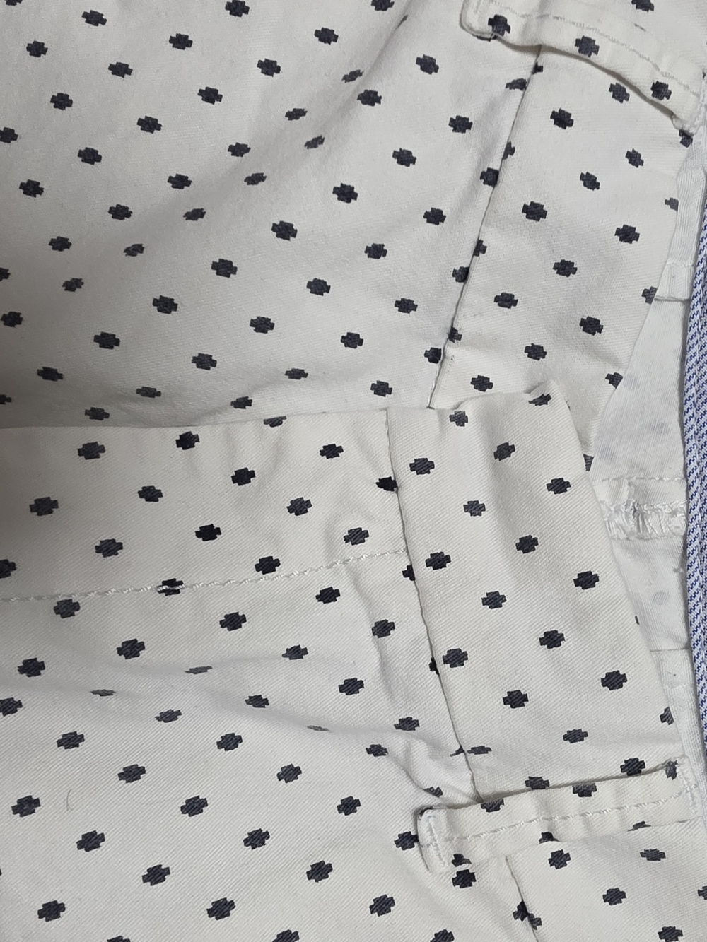 ELF Off-White Shorts with Black Mini Dot Pattern